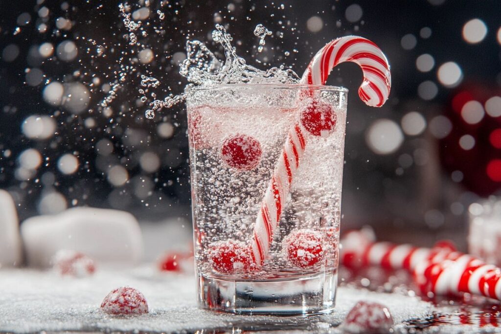 Le cocktail bonbon Candy Cane Spritzer cocktail : une boisson festive