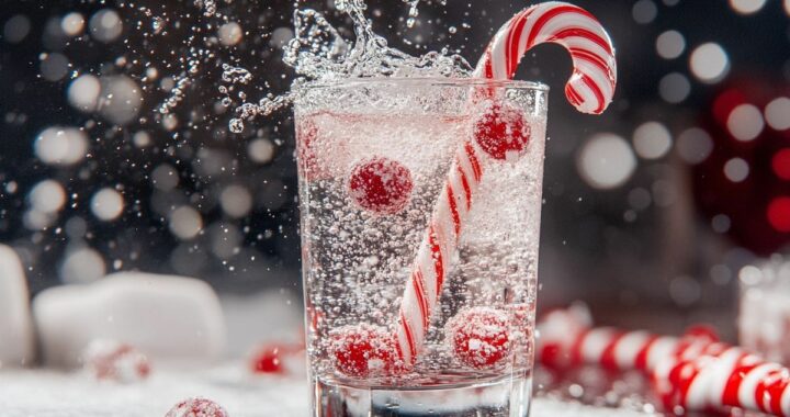 Le cocktail bonbon Candy Cane Spritzer cocktail : une boisson festive