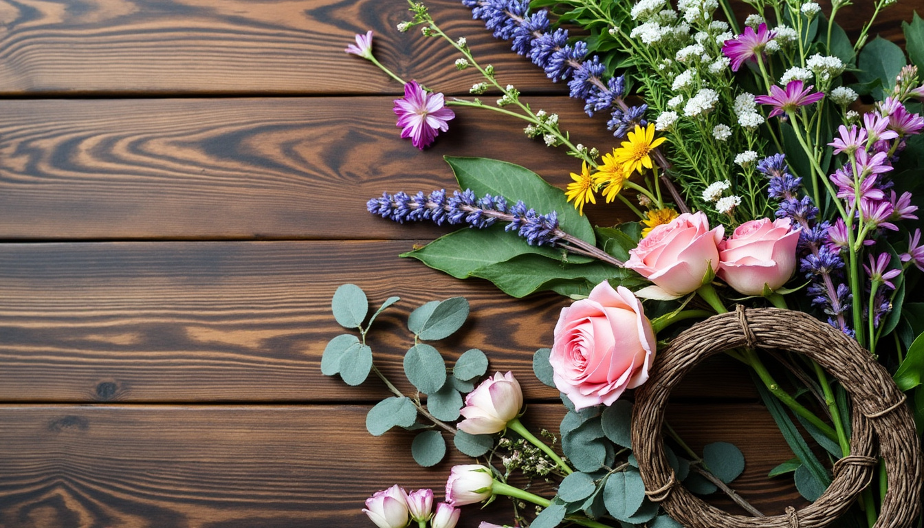 ajoutez une note artistique et élégante à vos événements spéciaux avec une couronne de fleurs bohème, l’accessoire idéal pour sublimer votre style et créer une ambiance romantique et naturelle.