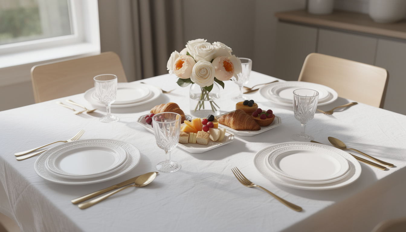 découvrez la vaisselle jetable élégante, l'option idéale pour un brunch chic alliant praticité et style.