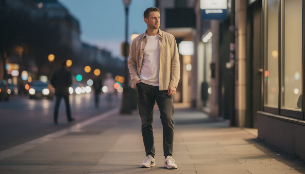 découvrez comment créer une tenue de soirée décontractée mais stylée en utilisant des vêtements basiques. astuces mode pour allier confort et élégance facilement.