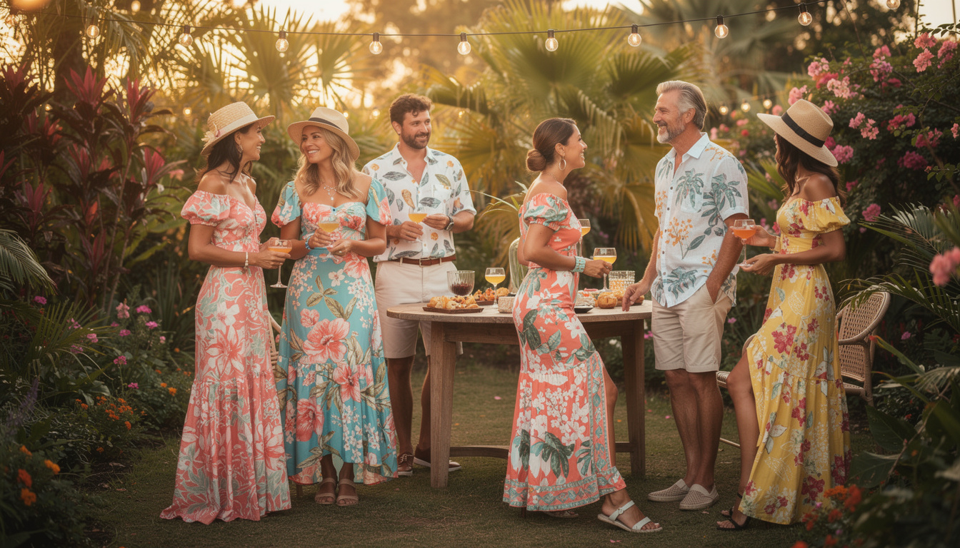 découvrez les couleurs phares de la tenue tropicale à adopter pour briller lors de votre garden party cette année.